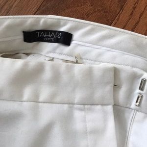 Tahari Petite White wide leg pants